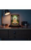 Car Desk/Table Top Swamiye Saranam Ayyappa Wooden Photo Stand 3x4 Inches, Compact & Stylish Spiritual Display For Car, Home & Office (Pack Of 1) (F14215)