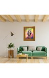Kali Maa Photo Frame 10x14 Inches-Brown Wooden Frame For Home, Office & Temple Decoration And Gifting (F6293)