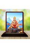 Car Desk/Table Top Lord Hanuman Wooden Photo Stand 3x4 Inches, Compact & Stylish Spiritual Display For Car, Home & Office (Pack Of 1) (F14342)