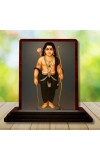 Car Desk/Table Top Lord Ayyappan Wooden Photo Stand 3x4 Inches, Compact & Stylish Spiritual Display For Car, Home & Office (Pack Of 1) (F14251)