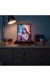 Car Desk/Table Top Cute Radha Wooden Photo Stand 3x4 Inches, Compact & Stylish Spiritual Display For Car, Home & Office (Pack Of 1) (F14366)