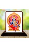 Car Desk/Table Top Goddess Bhadrakali Wooden Photo Stand 3x4 Inches, Compact & Stylish Spiritual Display For Car, Home & Office (Pack Of 1) (F14584)