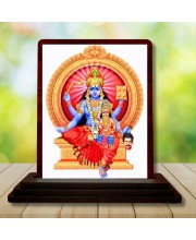 Car Desk/Table Top Goddess Bhadrakali Wooden Photo Stand 3x4 Inches, Compact & Stylish Spiritual Display For Car, Home & Office (Pack Of 1) (F14584)