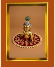 Golden Photo Frame - 10x14 Inches | Elegant Wooden Frame For Home, Office & Temple Decoration | Spiritual Wall & Table Decor and Gift Item