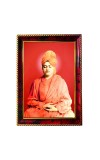 SwamiVivekananda In Meditation Photo Frame For Wall & Table | 7x9 Inch Golden Cherry Finish | Decorative SwamiVivekananda In Meditation Photo Frame For Home, Office & Pooja Room (F11442)