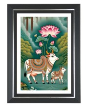 Cows Photo Wall & Table Frame | 10x14 Inch Black Designer | Perfect For Gifting & Home Decor (F9586)