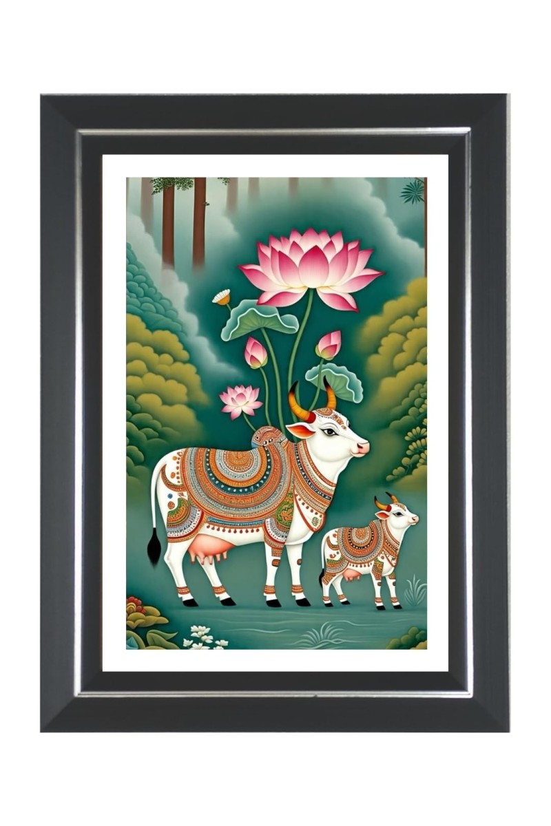 Cows Photo Wall & Table Frame | 10x14 Inch Black Designer | Perfect For Gifting & Home Decor (F9586)