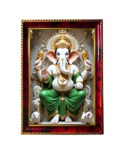 Lord Ganesha Photo Frame For Wall & Table | 7x9 Inch Golden Cherry Finish | Decorative Lord Ganesha Photo Frame For Home, Office & Pooja Room (F11623)