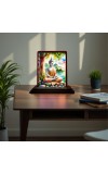 Car Desk/Table Top Lord Buddha Wooden Photo Stand 3x4 Inches, Compact & Stylish Spiritual Display For Car, Home & Office (Pack Of 1) (F14486)