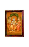 Lord Rama Sita Laxman Hanuman Photo Frame For Wall & Table | 7x9 Inch Golden Cherry Finish | Decorative Lord Rama Sita Laxman Hanuman Photo Frame For Home, Office & Pooja Room (F11640)