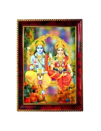 Lord Rama Sita Photo Frame For Wall & Table | 7x9 Inch Golden Cherry Finish | Decorative Lord Rama Sita Photo Frame For Home, Office & Pooja Room (F11720)