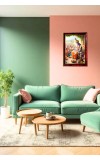 Krishna Arjuna Photo Frame For Wall & Table | 7x9 Inch Golden Cherry Finish | Decorative Krishna Arjuna Photo Frame For Home, Office & Pooja Room (F11471)
