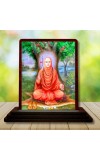 Car Desk/Table Top Shree Swami Samarth Maharaj Wooden Photo Stand 3x4 Inches, Compact & Stylish Spiritual Display For Car, Home & Office (Pack Of 1) (F14649)