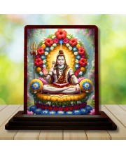 Car Desk/Table Top Lordv Shiva Wooden Photo Stand â€“ 3x4 Inches, Compact & Stylish Spiritual Display For Car, Home & Office (Pack Of 1) (F15167)