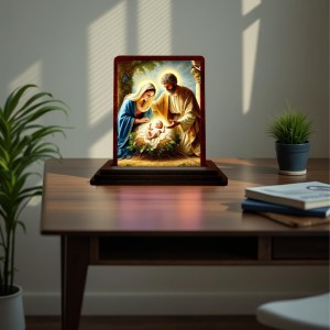 Car Desk/Table Top Jesus Child Wooden Photo Stand 3x4 Inches, Compact & Stylish Spiritual Display For Car, Home & Office (Pack Of 1) (F14502) Car Desk/Table Top Jesus Child Wooden Photo Stand 3x4 Inches, Compact & Stylish Spiritual Display For Car, Home & Office (Pack Of 1) (F14502)