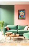 Goddess Bhadrakali. Photo Frame For Wall & Table | 7x9 Inch Golden Cherry Finish | Decorative Goddess Bhadrakali. Photo Frame For Home, Office & Pooja Room (F11568)