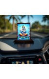 Car Desk/Table Top Lord Krishna Wooden Photo Stand 3x4 Inches, Compact & Stylish Spiritual Display For Car, Home & Office (Pack Of 1) (F14483)