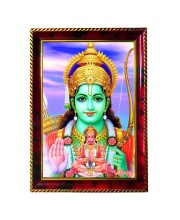 Lord Rama And Hanuman Photo Frame For Wall & Table | 7x9 Inch Golden Cherry Finish | Decorative Lord Rama And Hanuman Photo Frame For Home, Office & Pooja Room (F11836)