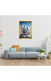 Lord Shiva Golden Photo Frame - 16x20 Inches | Elegant Wooden Frame For Home, Office & Temple Decoration | Spiritual Wall & Table Decor And Gift Item (F9769)