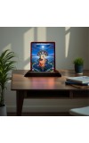 Car Desk/Table Top Lord Krishna Wooden Photo Stand 3x4 Inches, Compact & Stylish Spiritual Display For Car, Home & Office (Pack Of 1) (F14301)