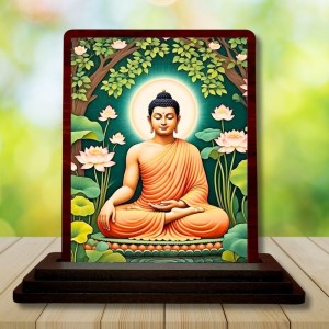 Car Desk/Table Top God Buddha Wooden Photo Stand 3x4 Inches, Compact & Stylish Spiritual Display For Car, Home & Office (Pack Of 1) (F14572) Car Desk/Table Top God Buddha Wooden Photo Stand 3x4 Inches, Compact & Stylish Spiritual Display For Car, Home & Office (Pack Of 1) (F14572)