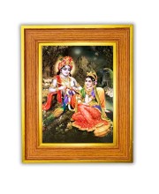 Lord Shiva, Goddess Parvati Photo Frame 10x14 Inches-Brown Wooden Frame For Home, Office & Temple Decoration And Gifting (F6480)