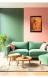 Lord Vithoba Photo Frame For Wall & Table | 7x9 Inch Golden Cherry Finish | Decorative Lord Vithoba Photo Frame For Home, Office & Pooja Room (F11675)