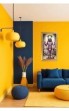 Lord Vishnu Digital Golden Color Photo Frame | Hindu Religious Wall Decor | 10x17 Inches - Inspirational Wall Art For Office, Home Decor - Ideal Spiritual Gift (F10230)