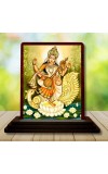 Car Desk/Table Top Maa Sarswati Wooden Photo Stand 3x4 Inches, Compact & Stylish Spiritual Display For Car, Home & Office (Pack Of 1) (F15173)