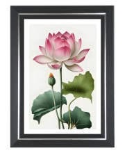 Lotus Flower Photo Wall & Table Frame | 10x14 Inch Black Designer | Perfect For Gifting & Home Decor (F9597)