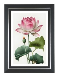 Lotus Flower Photo Wall & Table Frame | 16x20 Inch Black Designer | Perfect For Gifting & Home Decor (F9597)