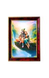 Radha Krishna Photo Frame For Wall & Table | 7x9 Inch Golden Cherry Finish | Decorative Radha Krishna Photo Frame For Home, Office & Pooja Room (F11445)