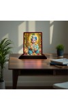 Car Desk/Table Top Lord Bal Krishna Wooden Photo Stand 3x4 Inches, Compact & Stylish Spiritual Display For Car, Home & Office (Pack Of 1) (F15130)
