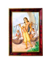 Shravana Kumara And His Parents Photo Frame For Wall & Table | 7x9 Inch Golden Cherry Finish | Decorative Shravana Kumara And His Parents Photo Frame For Home, Office & Pooja Room (F11598)
