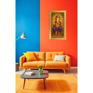 Lord Ganesh Digital Golden Color Photo Frame | Hindu Religious Wall Decor | 10x17 Inches - Inspirational Wall Art For Office, Home Decor - Ideal Spiritual Gift (F10306) Lord Ganesh Digital Golden Color Photo Frame | Hindu Religious Wall Decor | 10x17 Inches - Inspirational Wall Art For Office, Home Decor - Ideal Spiritual Gift (F10306)
