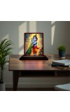 Car Desk/Table Top Lord Bal Krishna Wooden Photo Stand 3x4 Inches, Compact & Stylish Spiritual Display For Car, Home & Office (Pack Of 1) (F15148)