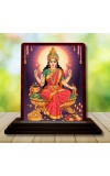 Car Desk/Table Top Maa Laxmi Wooden Photo Stand 3x4 Inches, Compact & Stylish Spiritual Display For Car, Home & Office (Pack Of 1) (F15175)