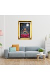 Mata Lakhsmi Golden Photo Frame - 16x20 Inches | Elegant Wooden Frame For Home, Office & Temple Decoration | Spiritual Wall & Table Decor And Gift Item (F9563)