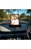 Car Desk/Table Top Shri Shri Ravi Shankar Ji Wooden Photo Stand 3x4 Inches, Compact & Stylish Spiritual Display For Car, Home & Office (Pack Of 1) (F14650)