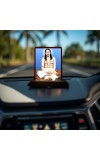 Car Desk/Table Top Swami Nigamananda Paramahansa Wooden Photo Stand 3x4 Inches, Compact & Stylish Spiritual Display For Car, Home & Office (Pack Of 1) (F14141)
