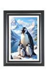 Penguins Photo Wall & Table Frame | 10x14 Inch Black Designer | Perfect For Gifting & Home Decor (F9638)