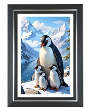 Penguins Photo Wall & Table Frame | 10x14 Inch Black Designer | Perfect For Gifting & Home Decor (F9638)