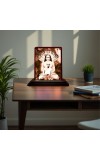 Car Desk/Table Top Mahavatar Babaji Wooden Photo Stand 3x4 Inches, Compact & Stylish Spiritual Display For Car, Home & Office (Pack Of 1) (F14463)
