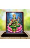 Car Desk/Table Top Goddess Saraswathi Wooden Photo Stand 3x4 Inches, Compact & Stylish Spiritual Display For Car, Home & Office (Pack Of 1) (F14647)