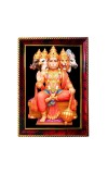 Lord Hanuman Photo Frame For Wall & Table | 7x9 Inch Golden Cherry Finish | Decorative Lord Hanuman Photo Frame For Home, Office & Pooja Room (F11781)