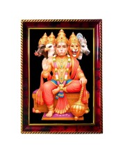 Lord Hanuman Photo Frame For Wall & Table | 7x9 Inch Golden Cherry Finish | Decorative Lord Hanuman Photo Frame For Home, Office & Pooja Room (F11781)
