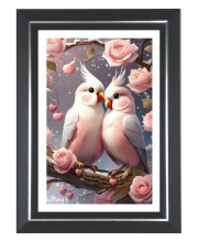 Two Love Birds Photo Wall & Table Frame | 16x20 Inch Black Designer | Perfect For Gifting & Home Decor (F9567)