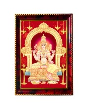 Kamakshi Amman Photo Frame For Wall & Table | 7x9 Inch Golden Cherry Finish | Decorative Kamakshi Amman Photo Frame For Home, Office & Pooja Room (F11830)