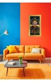 Lord Vishnu Digital Golden Color Photo Frame | Hindu Religious Wall Decor | 8x15 Inches - Inspirational Wall Art For Office, Home Decor - Ideal Spiritual Gift (F10369)