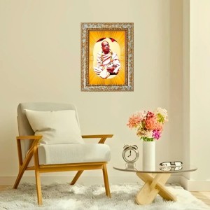 A.C. Bhaktivedanta Swami Prabhupada Spiritual Guru Digital Photo In Designer Frame, Size 8x12 Inch | Hindu Religious Picture For Home Temple, Office & Gift | Wall Art & Pooja Decor (F10483)